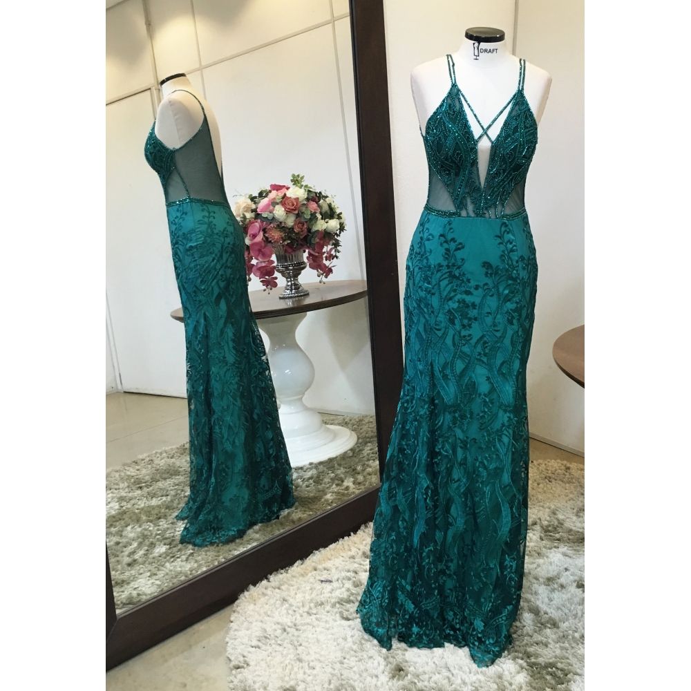 Vestido longo de festa M-0594