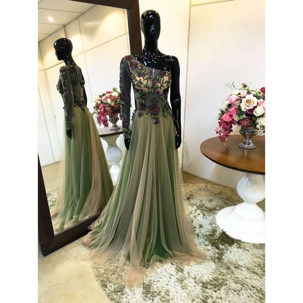 Vestido longo de festa M-5558 Verde