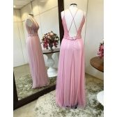 Vestido longo de festa M-5000 Rosa