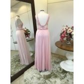 Vestido longo de festa M-5460 Rosa