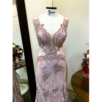 Vestido longo de festa M-5397B Rosé