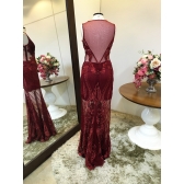 Vestido longo de festa M-5364 Marsala
