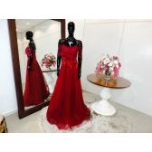 Vestido longo de festa M-5430 Marsala