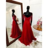 Vestido longo de festa M-5430 Marsala