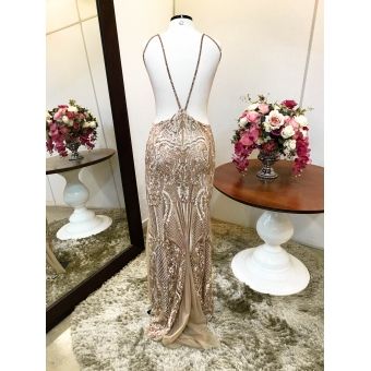 Vestido longo de festa M-5463 DOurado