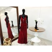 Vestido longo de festa M-6045 Marsala