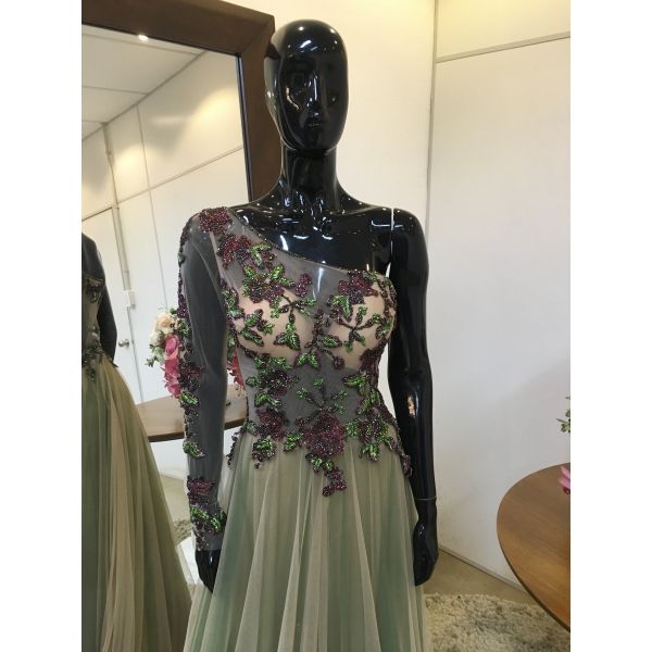 Vestido longo de festa M-5558 Verde