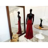 Vestido longo de festa M-6045 Marsala