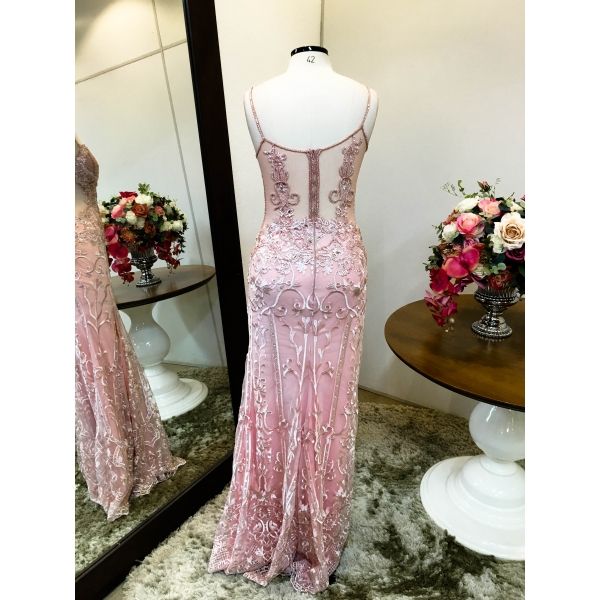 Vestido longo de festa M-6029 Rosé