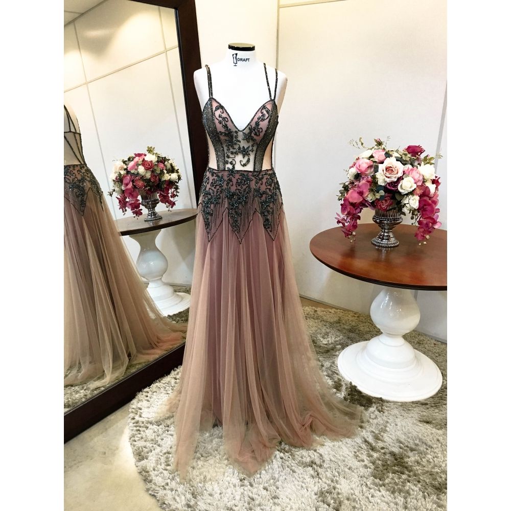 Vestido longo de festa M-0128