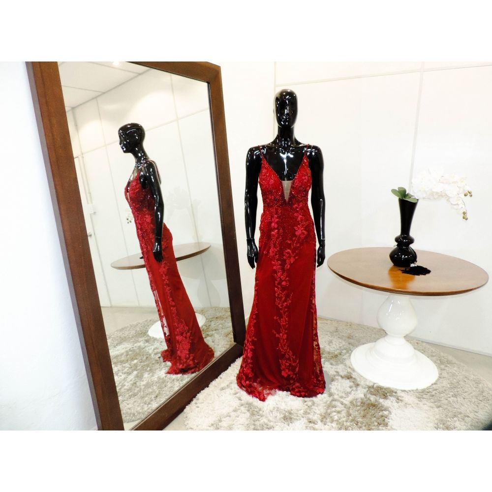 Vestido longo de festa M-5456 Vermelho