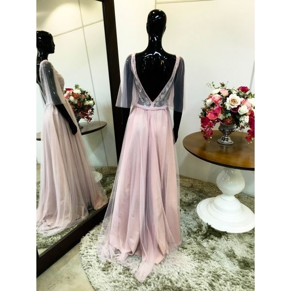 Vestido longo de festa M-6075 Rosé