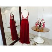 Vestido longo de festa M-0661 Vermelho
