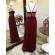 Vestido longo de festa M-6056 Marsala