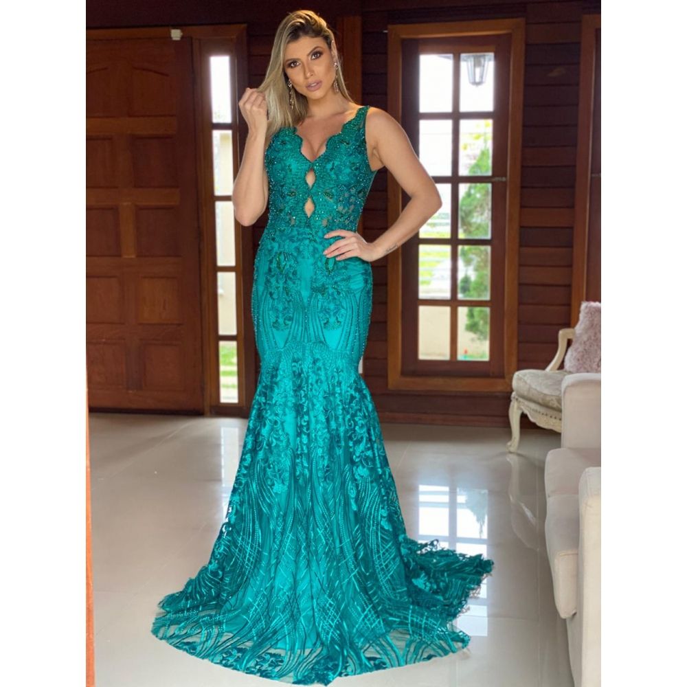 Vestido longo de festa M-6093