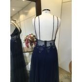 Vestido longo de festa M-5046 Azul Marinho