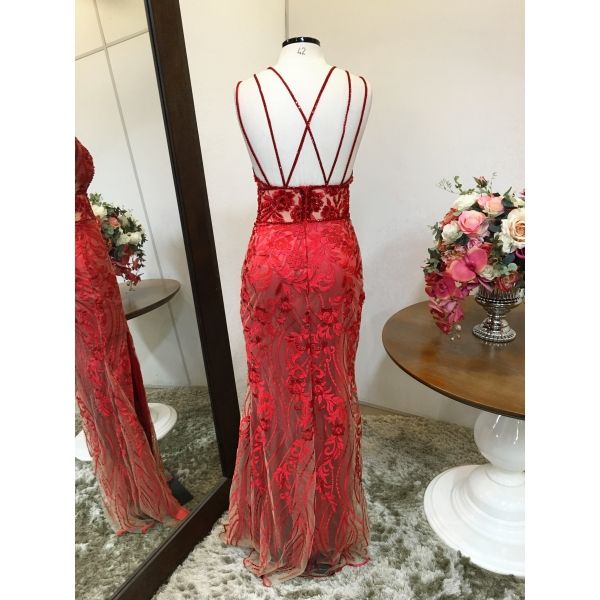 Vestido longo de festa M-0592