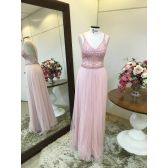 Vestido longo de festa M-5460 Rosa