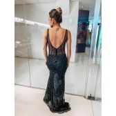 Vestido longo de festa M-0187 Preto