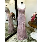 Vestido longo de festa M-5392 Rosé