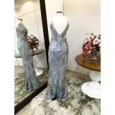 Vestido longo de festa M-5018 Prata