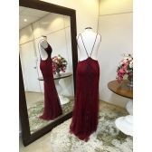 Vestido longo de festa M-5376 Marsala