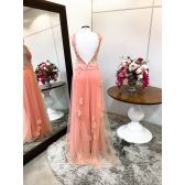 Vestido longo de festa M-5532 Coral