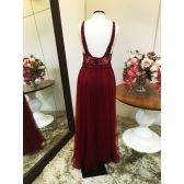 Vestido longo de festa M-5098 Marsala