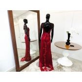 Vestido longo de festa M-5322 Marsala