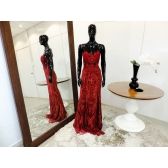 Vestido longo de festa M-6047 Marsala