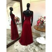 Vestido longo de festa M-5413 Marsala