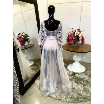 Vestido longo de festa M-5439 Rosa