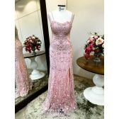 Vestido longo de festa M-6029 Rosé