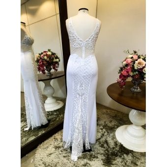 Vestido longo branco M-6068