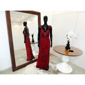 Vestido longo de festa M-5518 Marsala