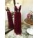Vestido longo de festa M-5475 Marsala