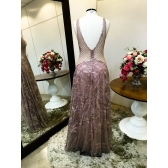Vestido longo de festa M-6037 Rosé