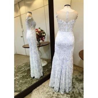 Vestido longo branco M-5557