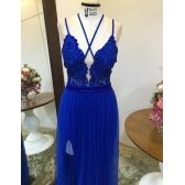 Vestido longo de festa M-1004 Azul Royal