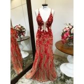Vestido longo de festa M-5469 Vermelho