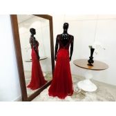 Vestido longo de festa M-6021 Marsala