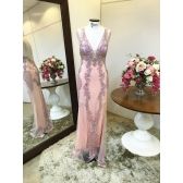 Vestido longo de festa M-5362 Rosa