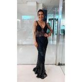 Vestido longo de festa M-0187 Preto