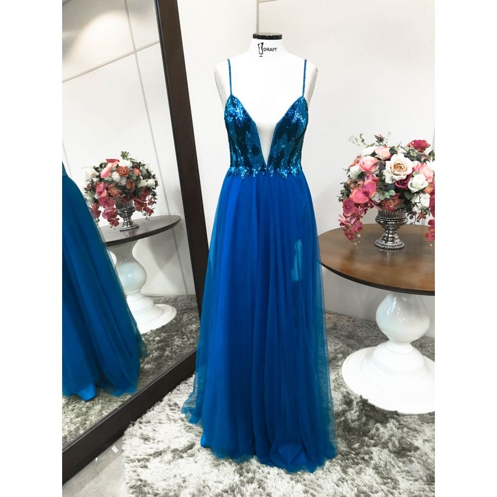 Vestido longo de festa M-0093