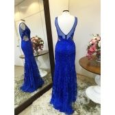 Vestido longo de festa M-6060 Azul Royal