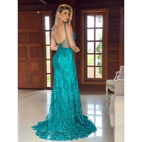 Vestido longo de festa M-6093