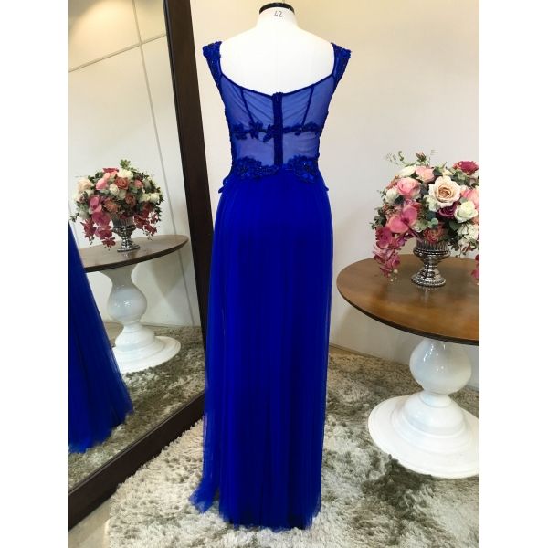 Vestido longo de festa M-6022 Azul Royal