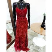 Vestido longo de festa M-6047 Marsala