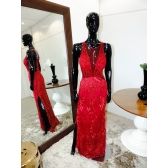 Vestido longo de festa M-6042 Marsala