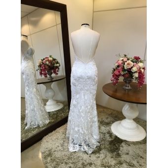 Vestido longo branco M-5293
